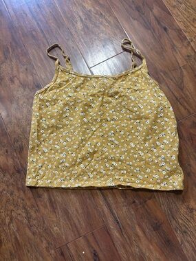 American Eagle Outfitters Mustard Floral Spaghetti Strap Cami